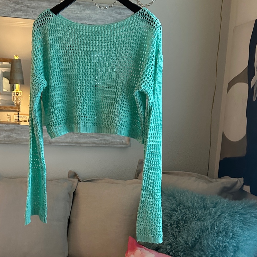 Mint Green Women's Crochet Top NWOT